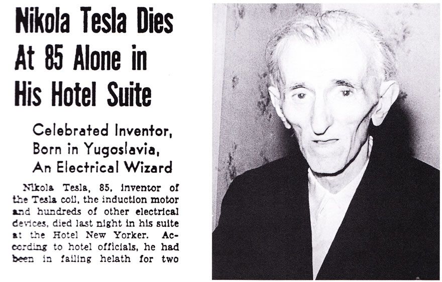Nikola Tesla'nın Ölüm Haberi
